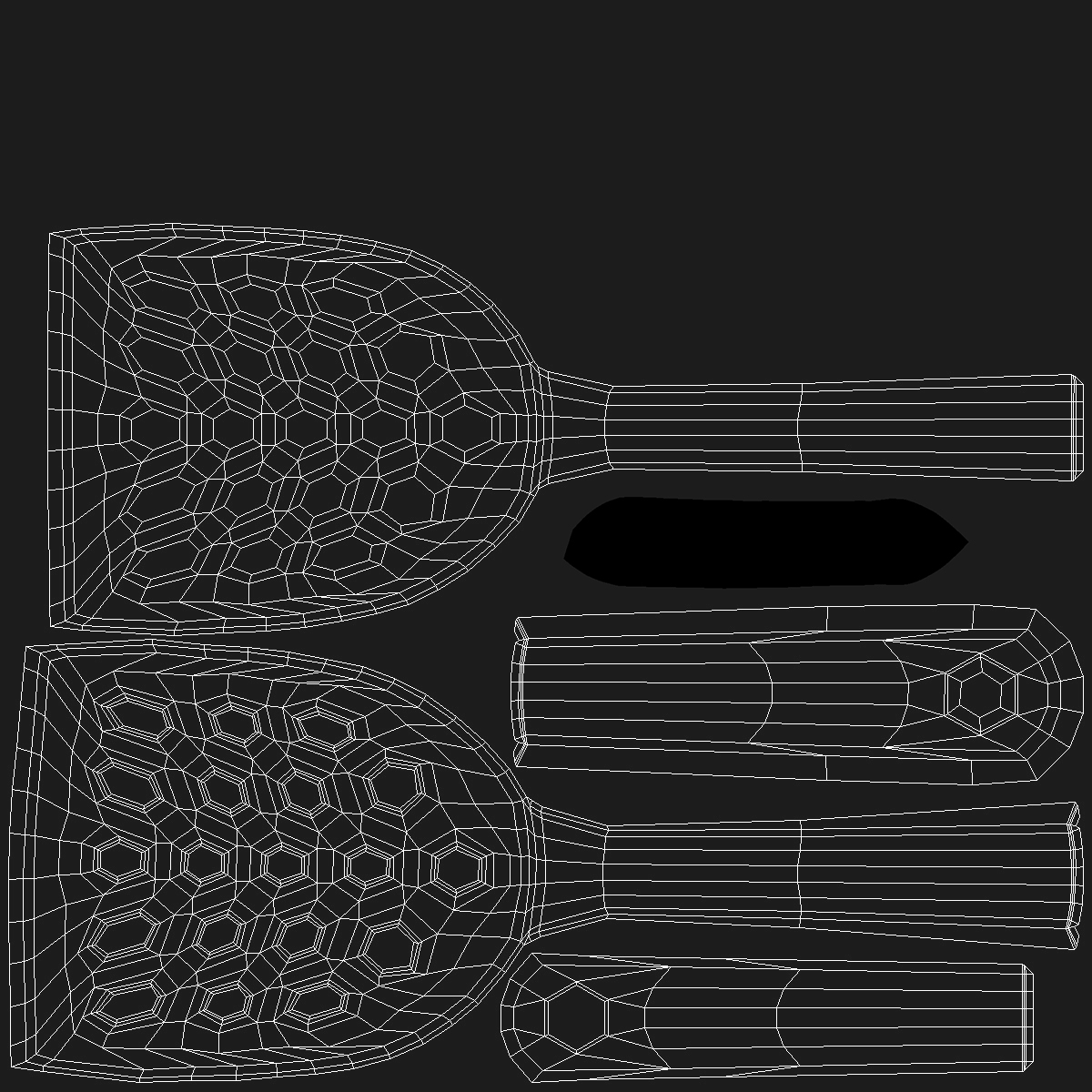 Nylon Black Frying Spoon 3D model