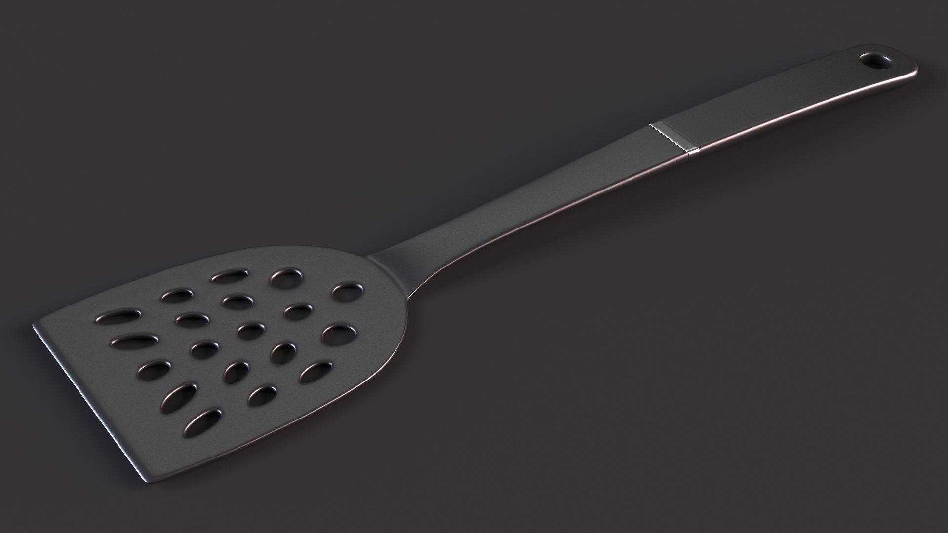 Nylon Black Frying Spoon 3D model