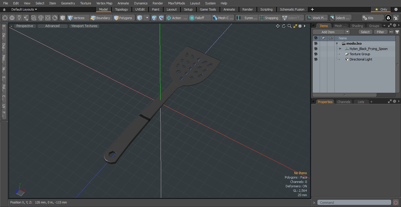 Nylon Black Frying Spoon 3D model