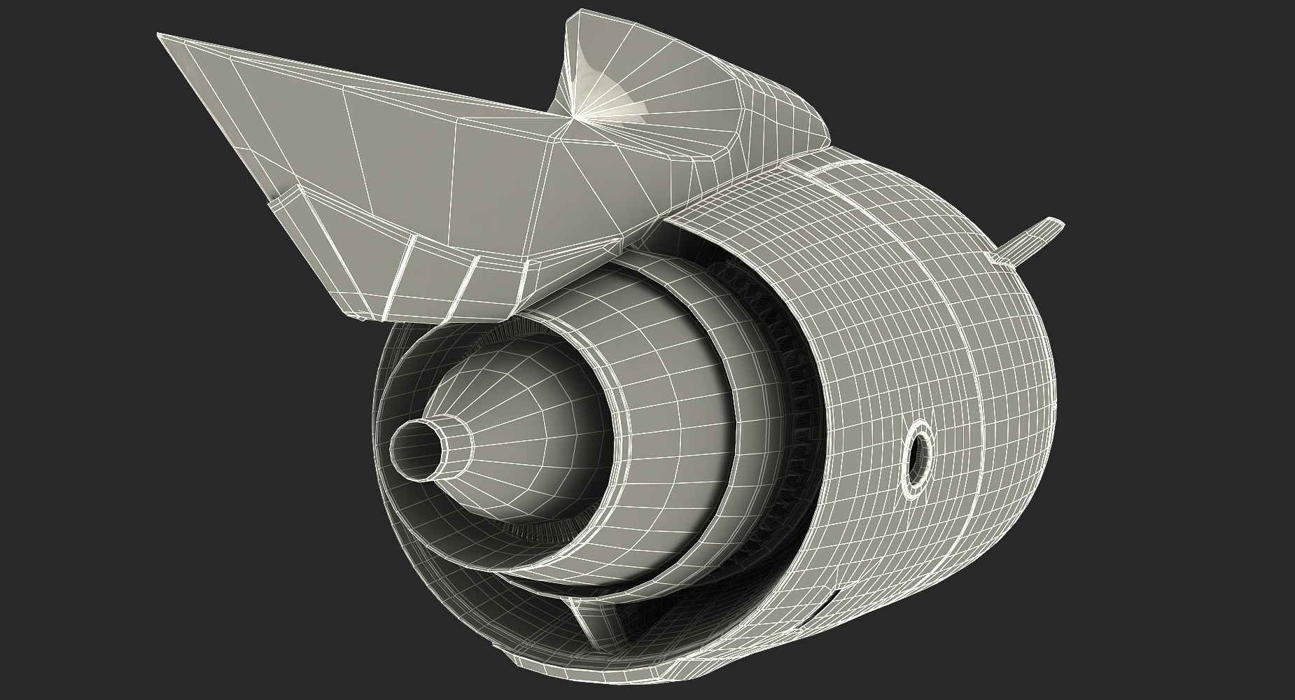 3D Aircraft Jet Turbofan Engine model