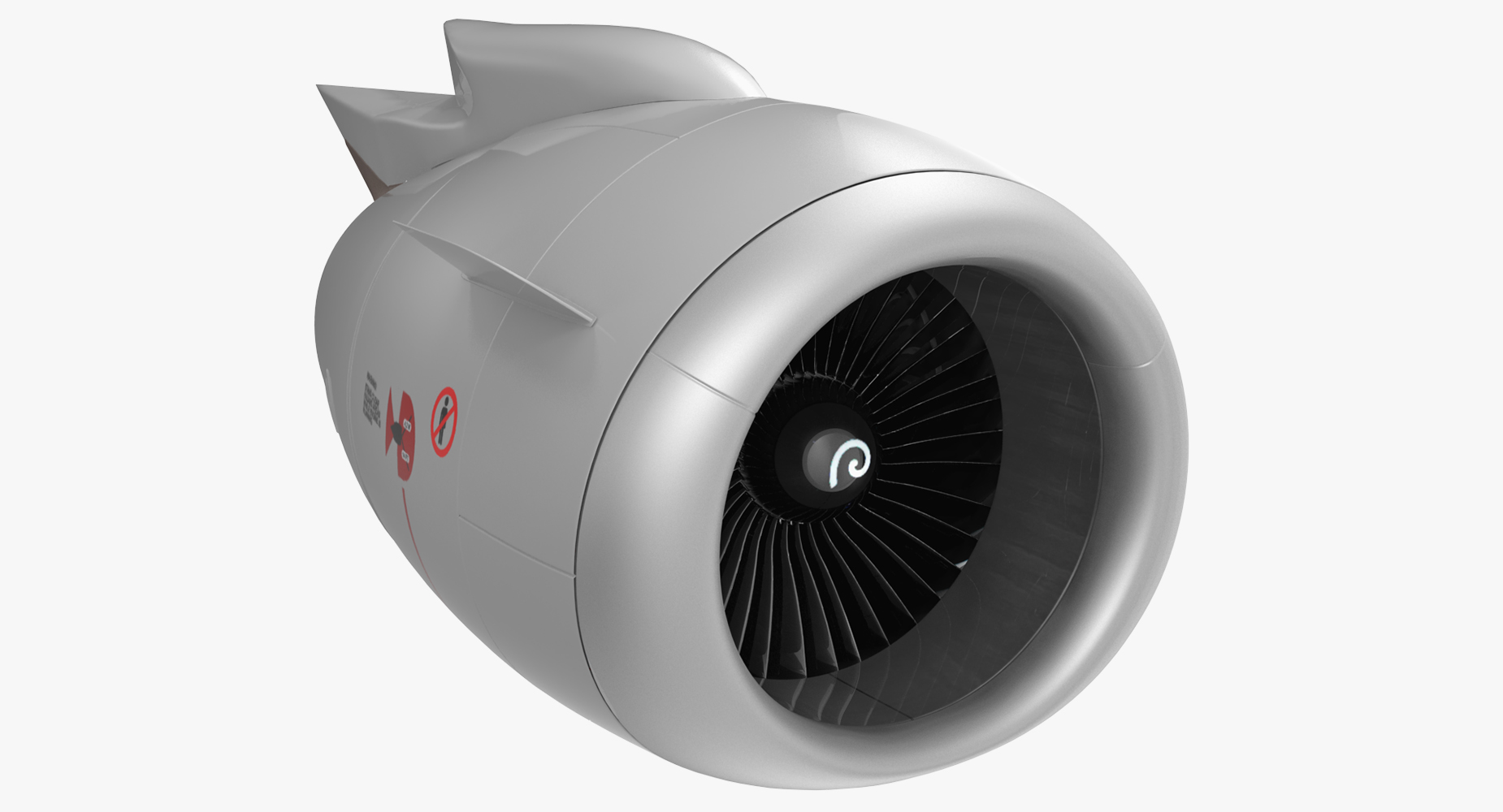 3D Aircraft Jet Turbofan Engine model