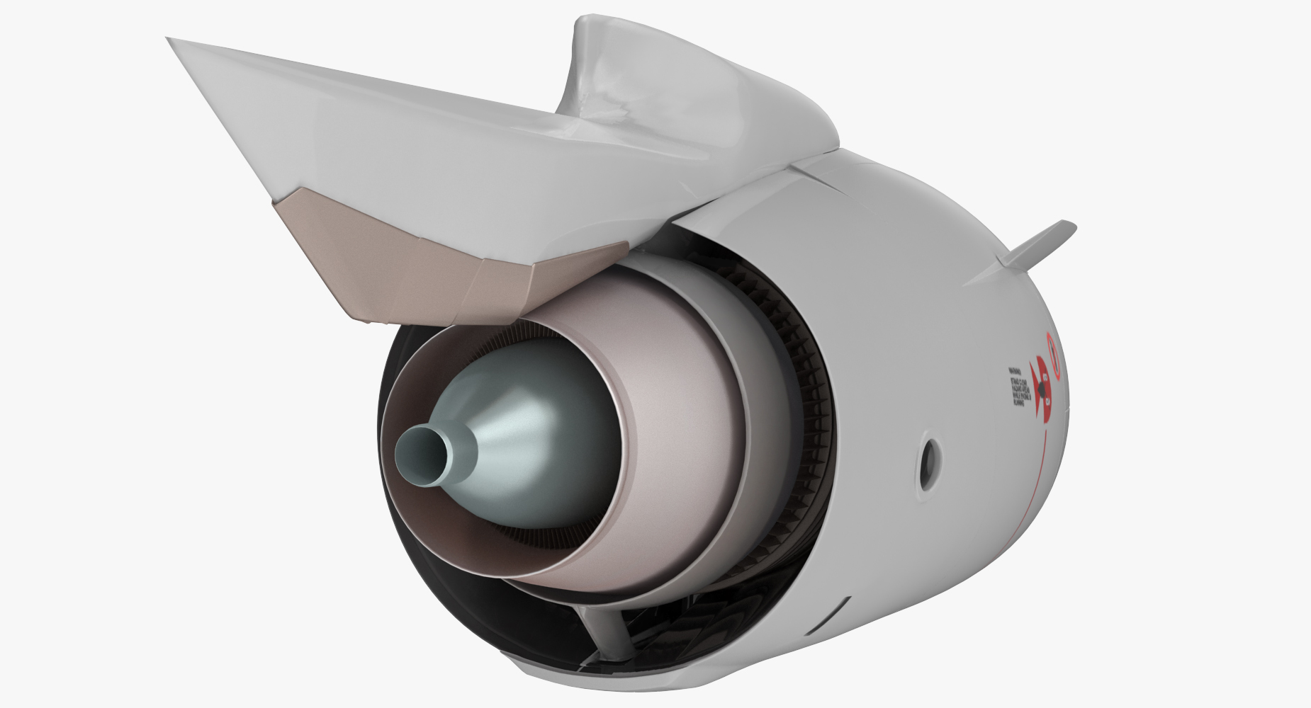 3D Aircraft Jet Turbofan Engine model