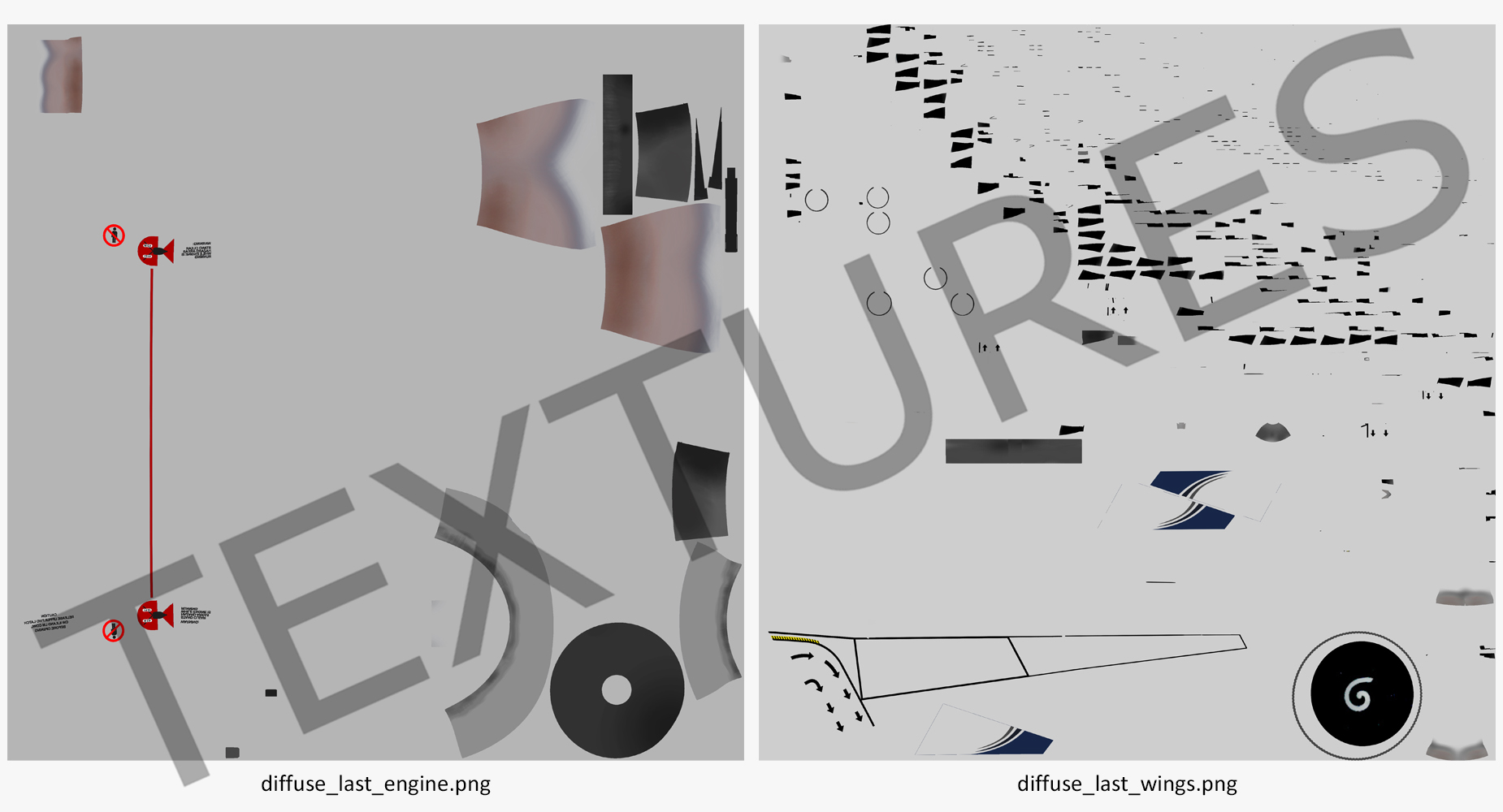 3D Aircraft Jet Turbofan Engine model