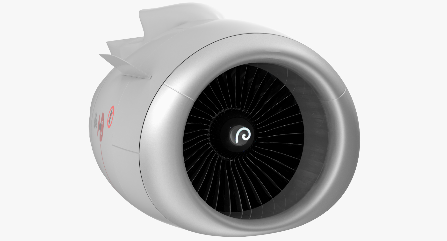 3D Aircraft Jet Turbofan Engine model