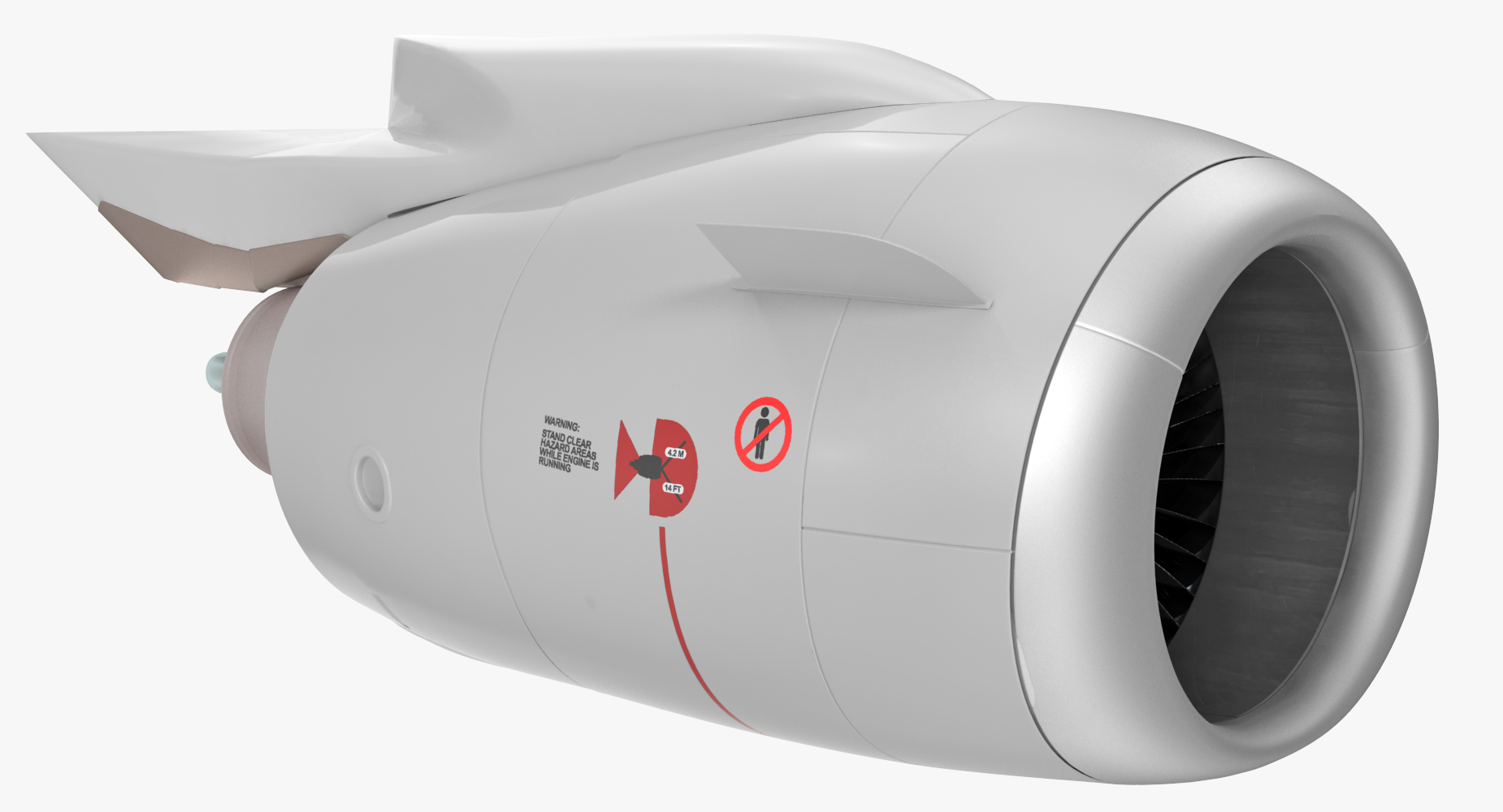 3D Aircraft Jet Turbofan Engine model