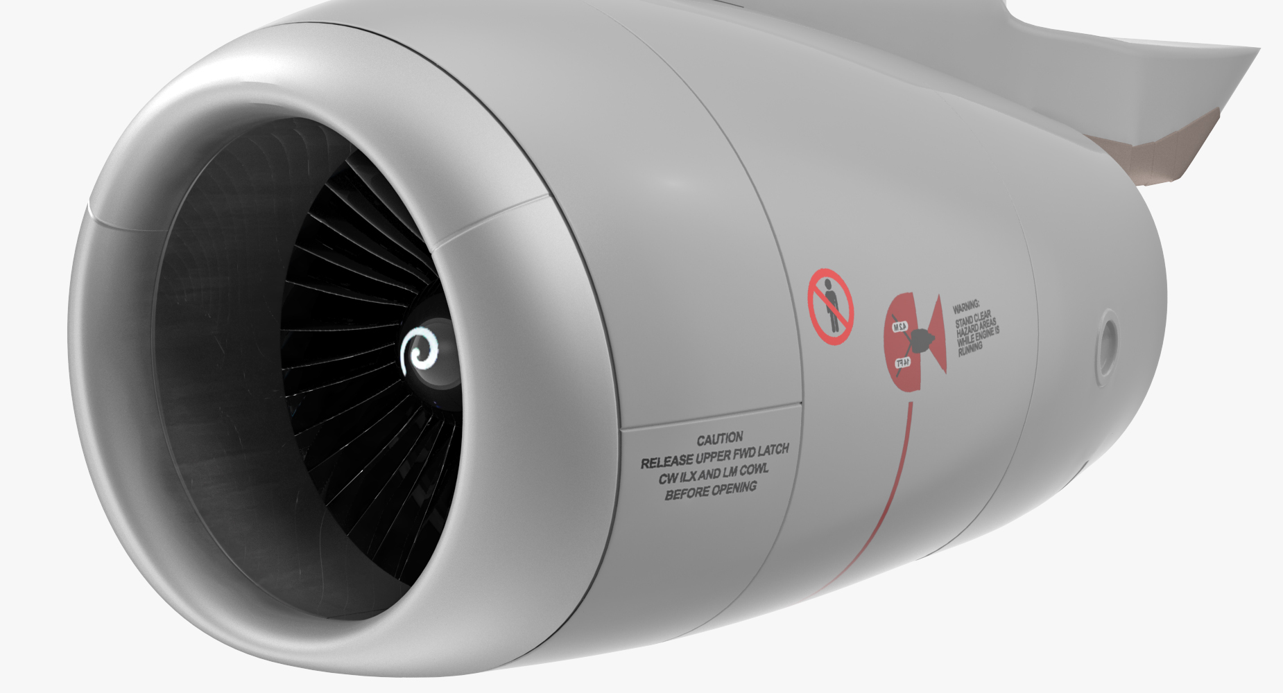 3D Aircraft Jet Turbofan Engine model