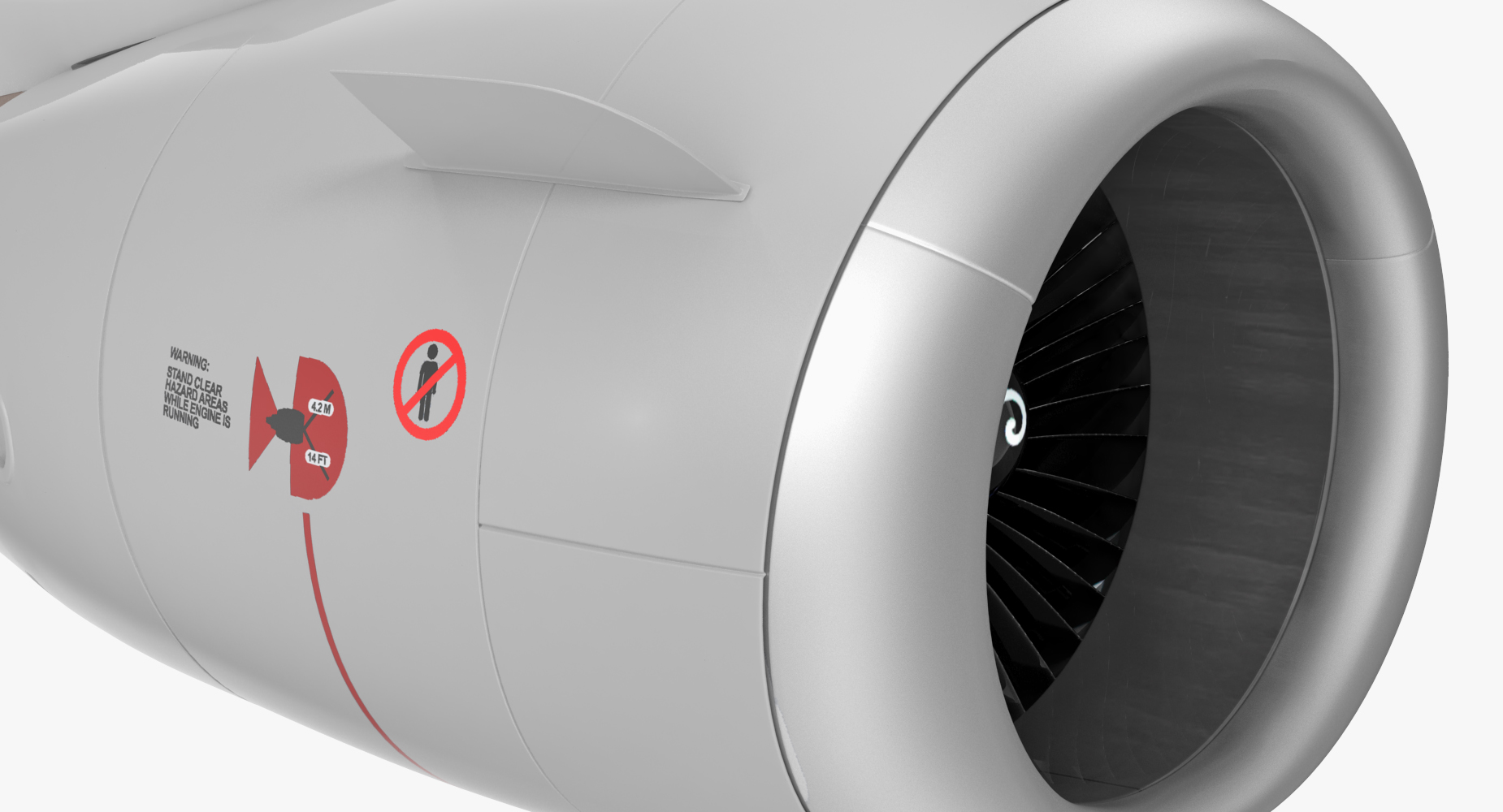 3D Aircraft Jet Turbofan Engine model