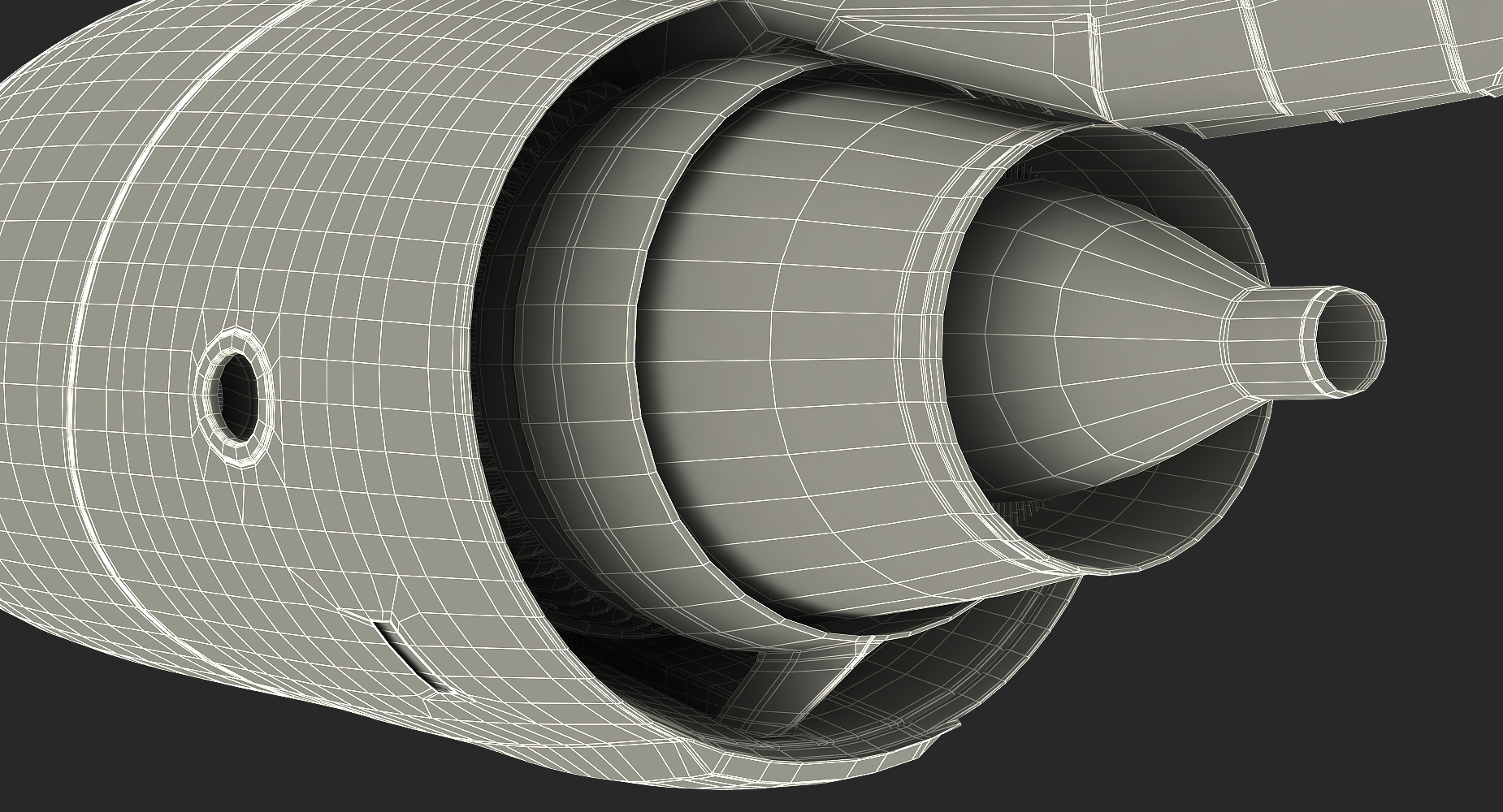3D Aircraft Jet Turbofan Engine model