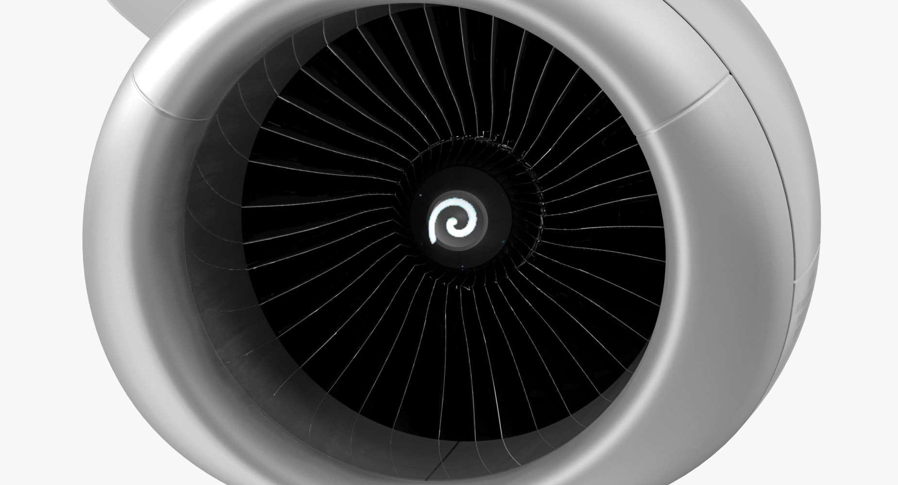 3D Aircraft Jet Turbofan Engine model