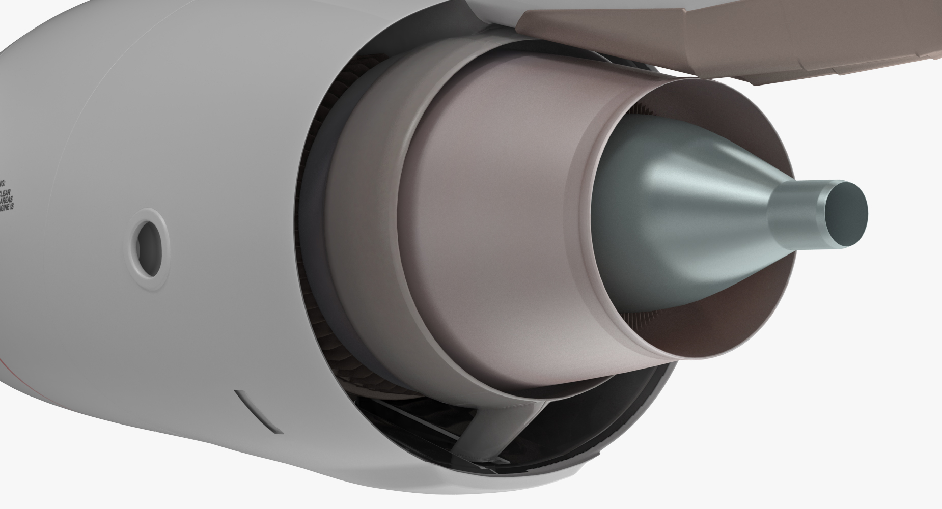 3D Aircraft Jet Turbofan Engine model