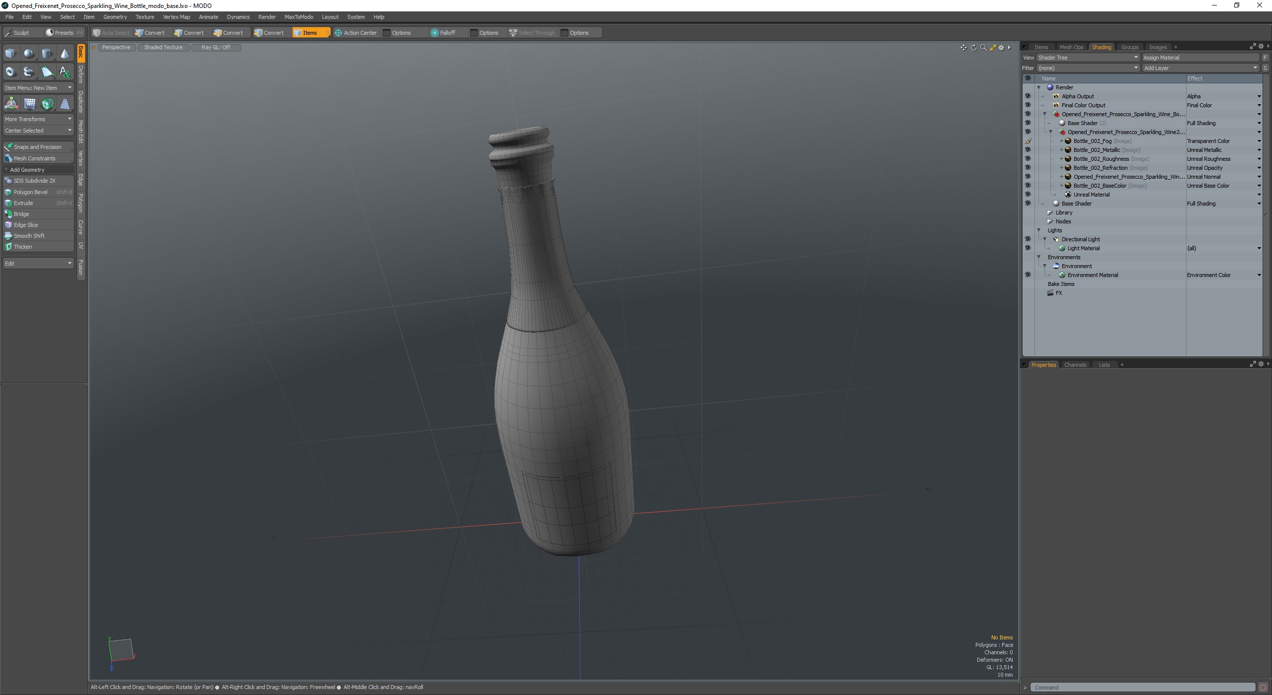 Opened Freixenet Prosecco Sparkling Wine Bottle 3D