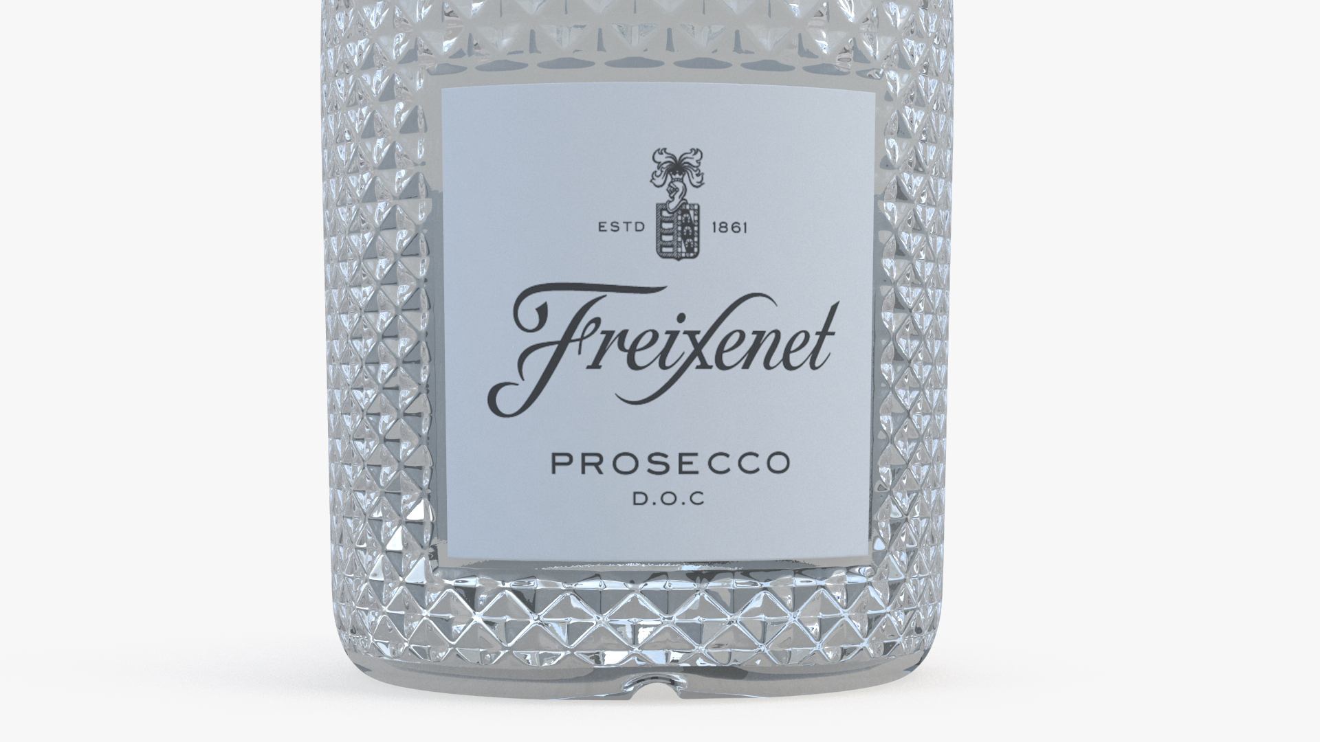 Opened Freixenet Prosecco Sparkling Wine Bottle 3D