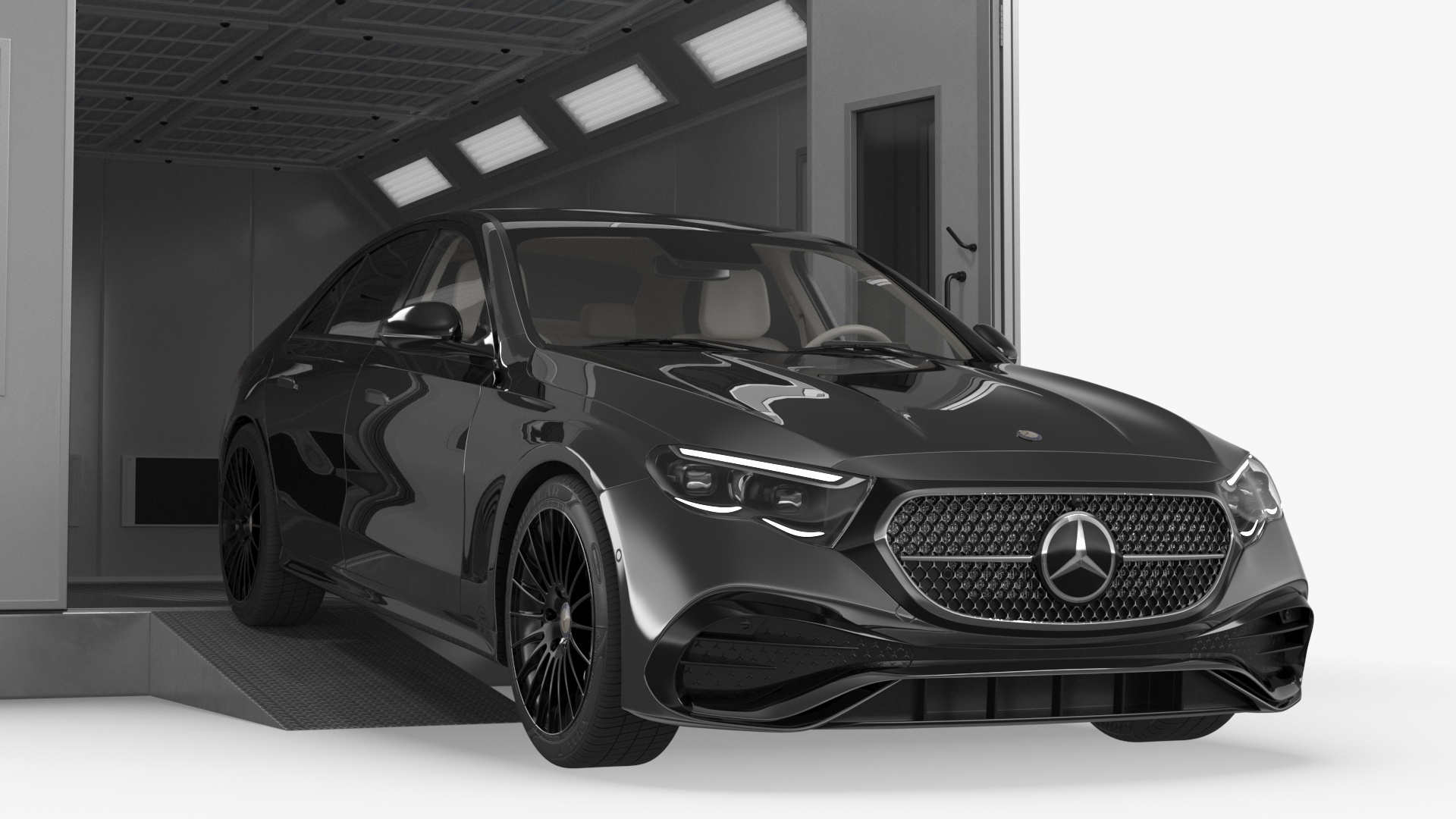 3D model Vehicle Paint Booth with Car Inside