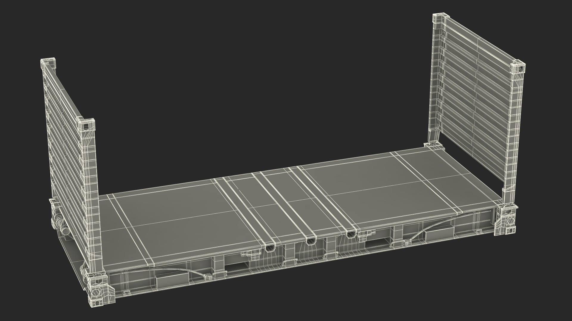 3D Rectangular Flat Rack Collapsible model