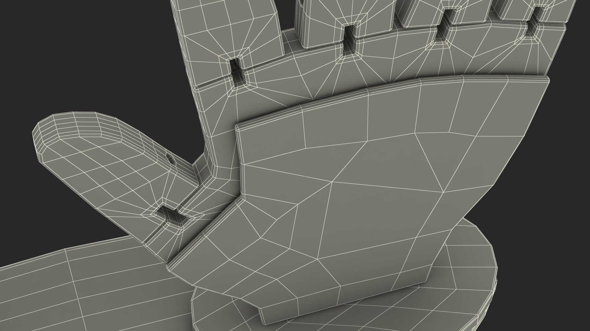 3D model Counting Hands Four Fingers Up