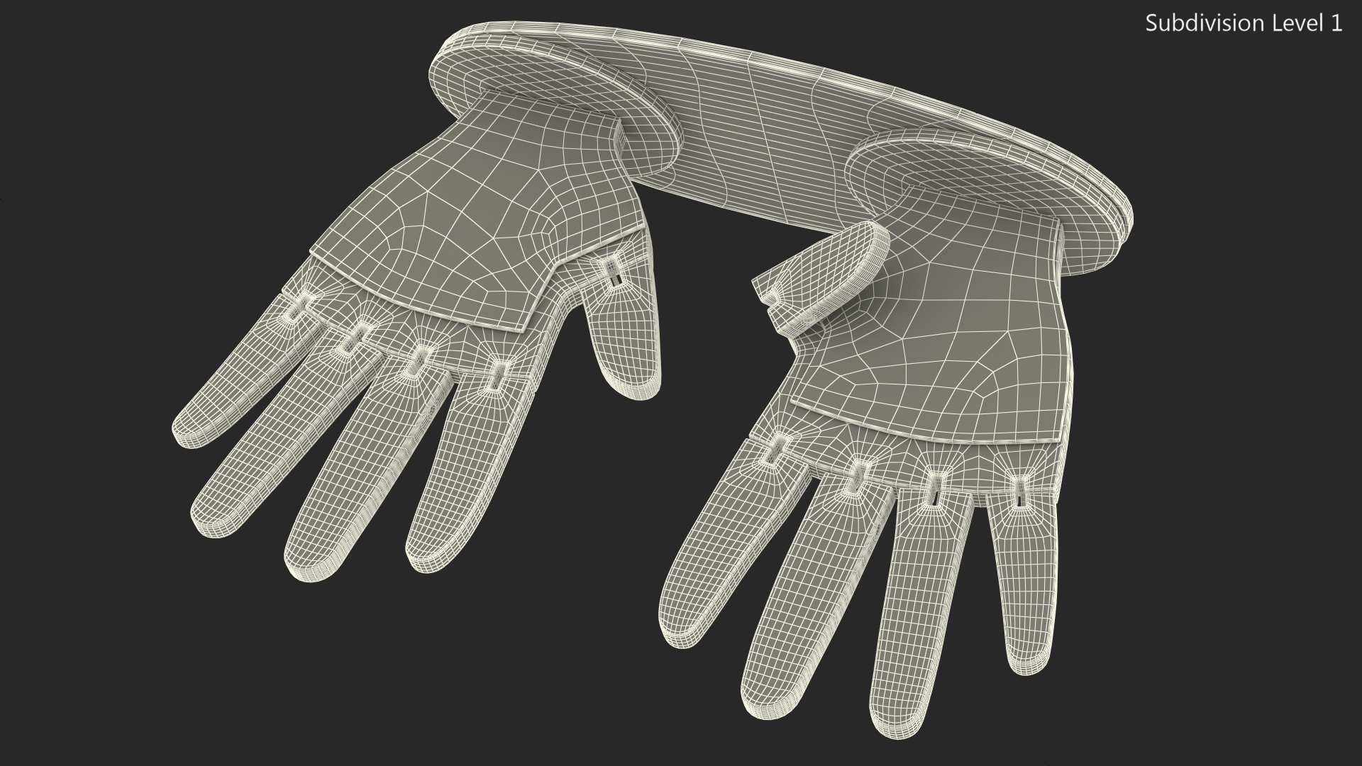 3D model Counting Hands Four Fingers Up