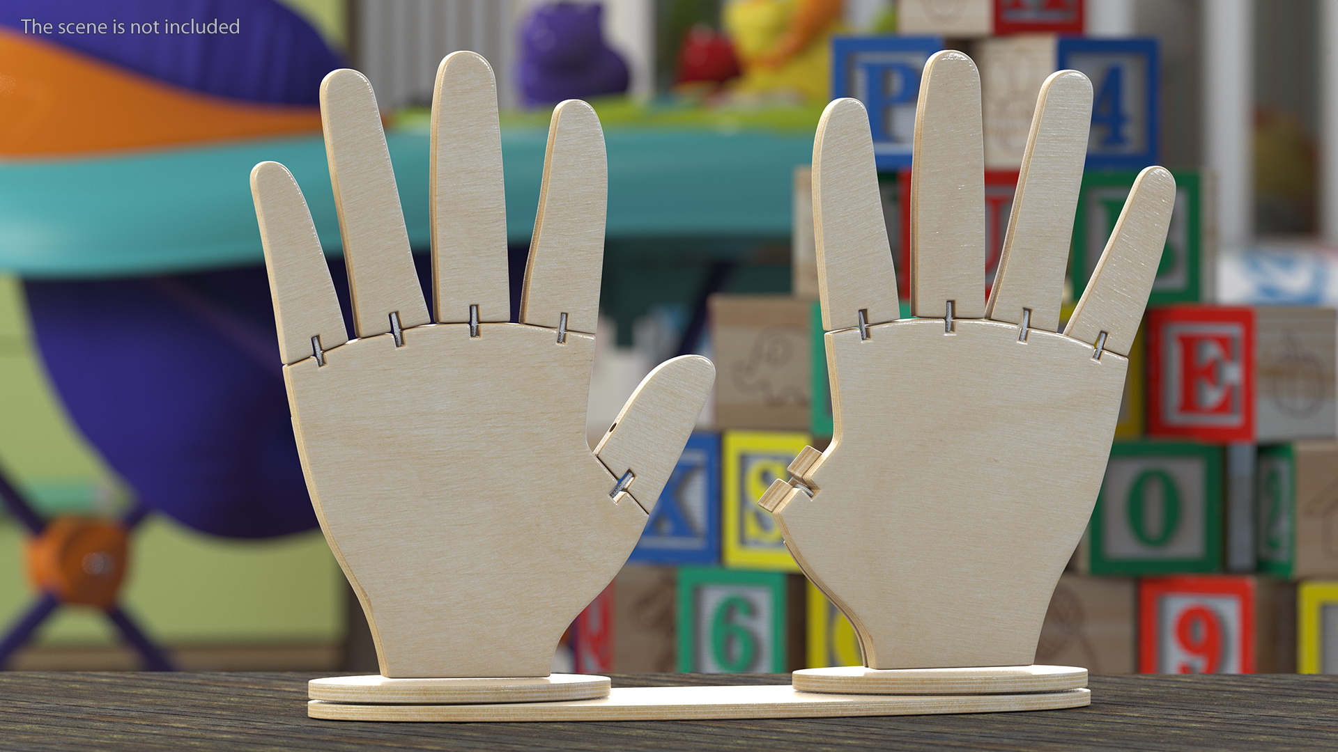 3D model Counting Hands Four Fingers Up
