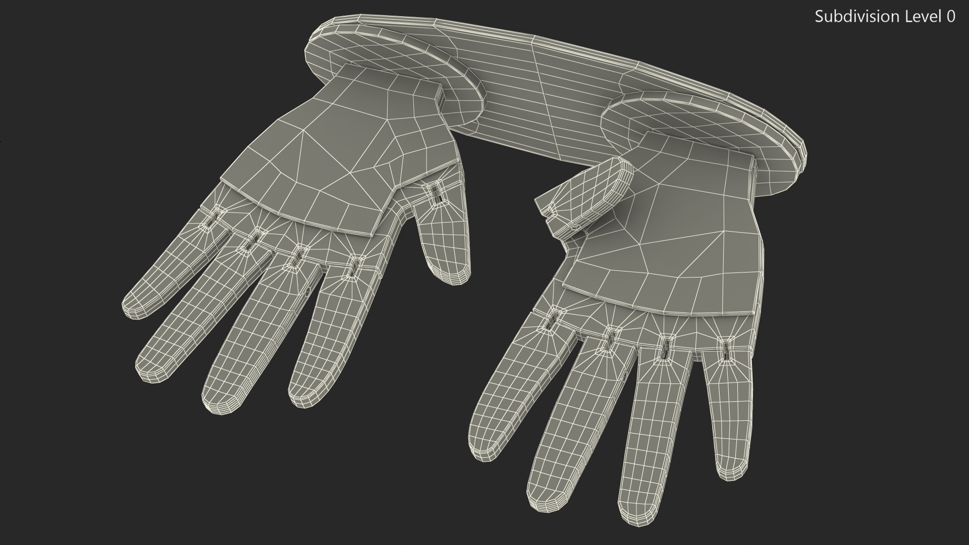 3D model Counting Hands Four Fingers Up