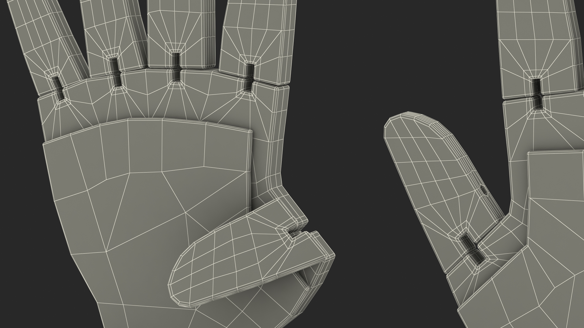 3D model Counting Hands Four Fingers Up
