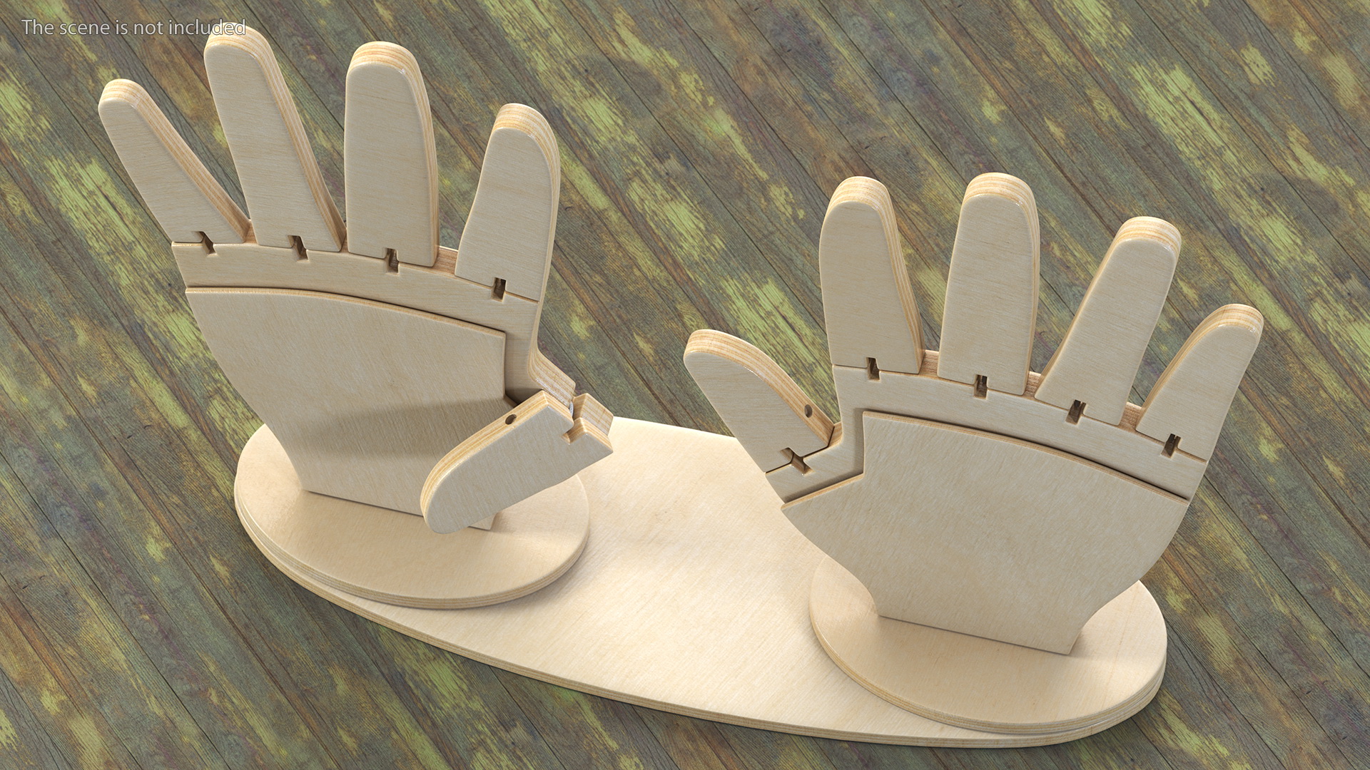 3D model Counting Hands Four Fingers Up