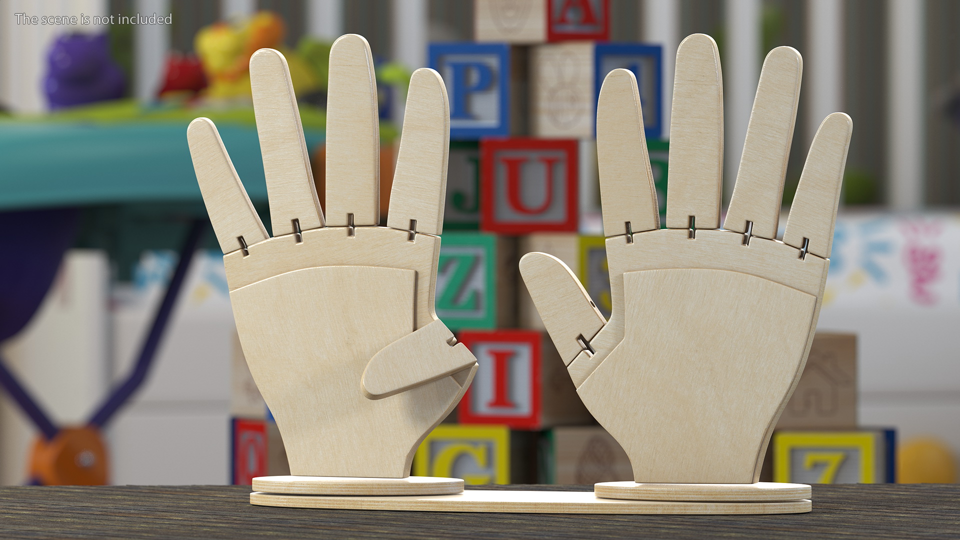 3D model Counting Hands Four Fingers Up