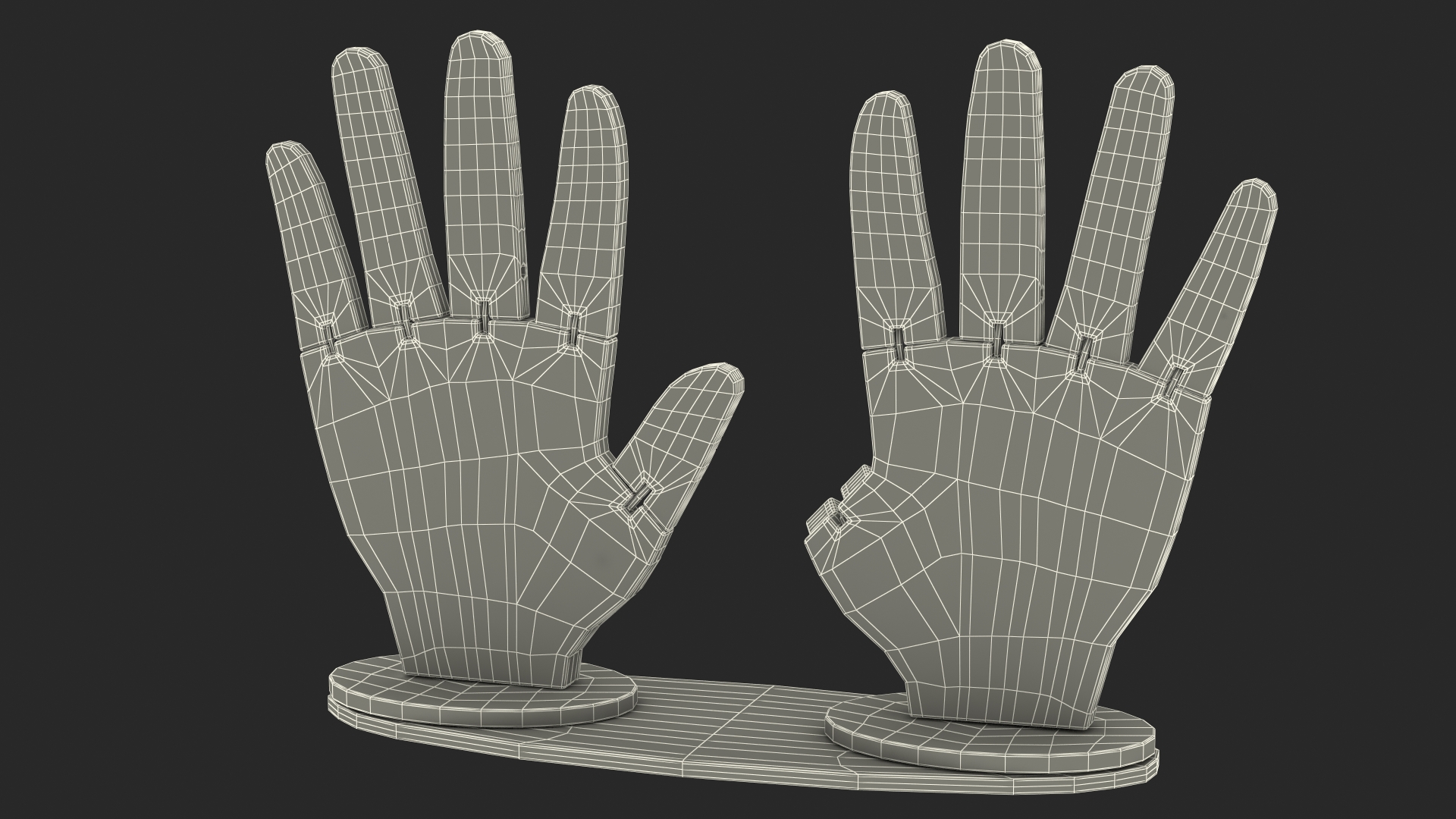 3D model Counting Hands Four Fingers Up