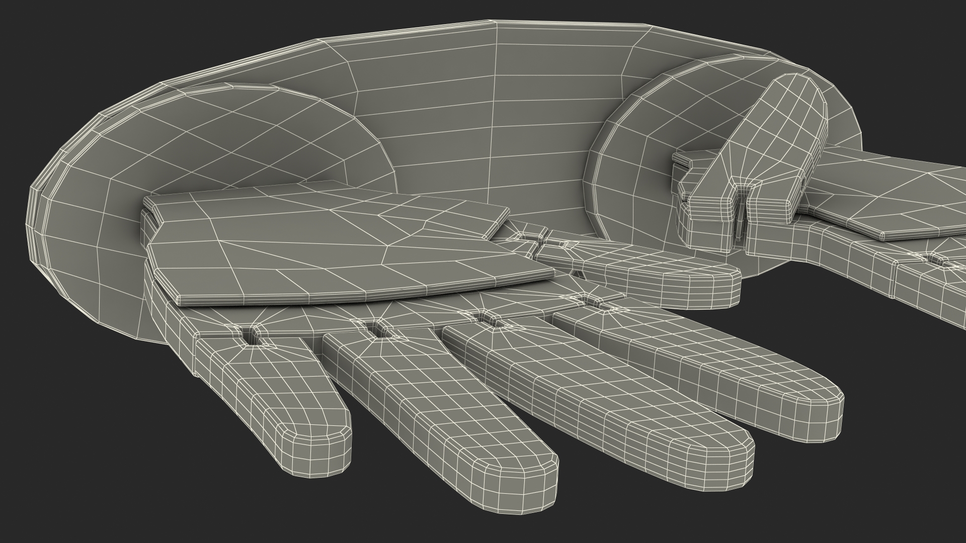 3D model Counting Hands Four Fingers Up