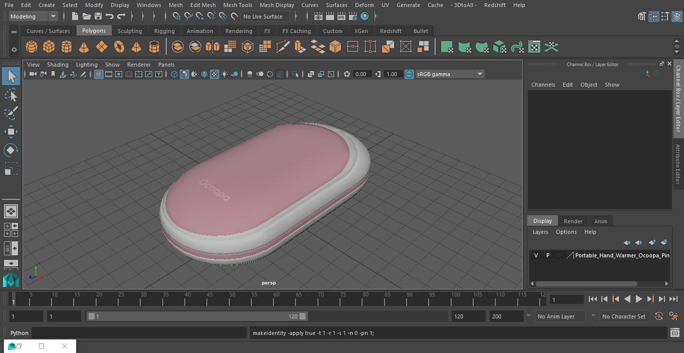 Portable Hand Warmer Ocoopa Pink 3D