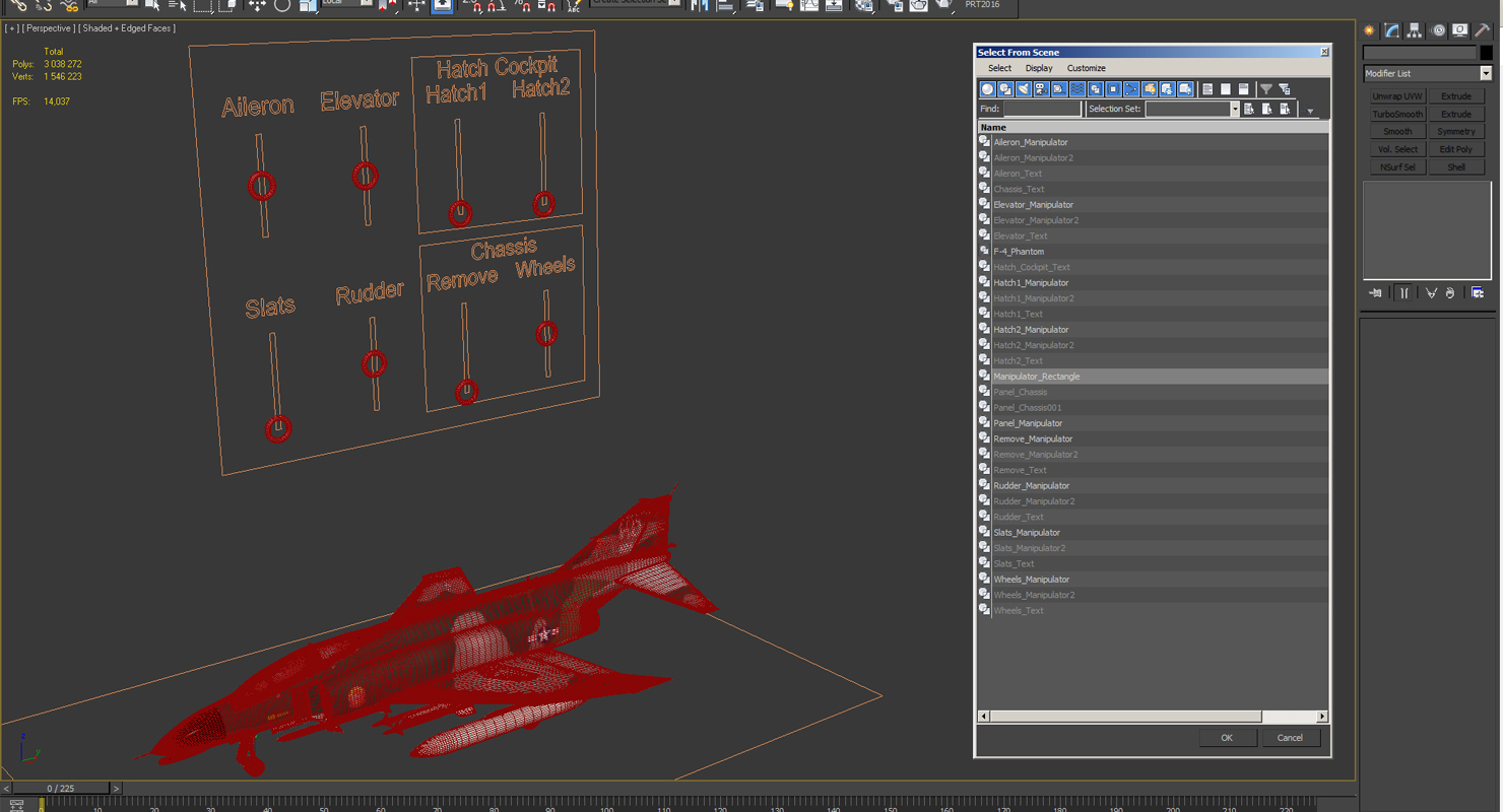 McDonnell Douglas F 4 Phantom II Rigged 3D model