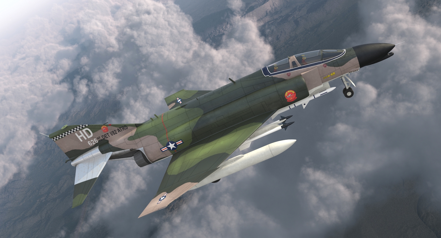 McDonnell Douglas F 4 Phantom II Rigged 3D model