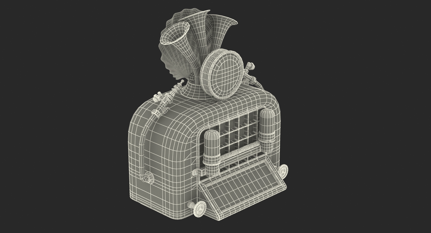 3D Steampunk Vintage Radio model