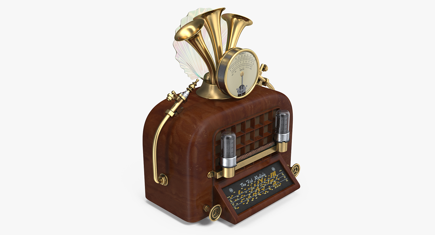 3D Steampunk Vintage Radio model