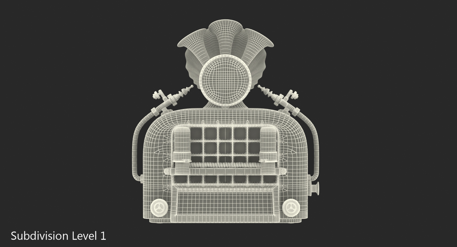 3D Steampunk Vintage Radio model