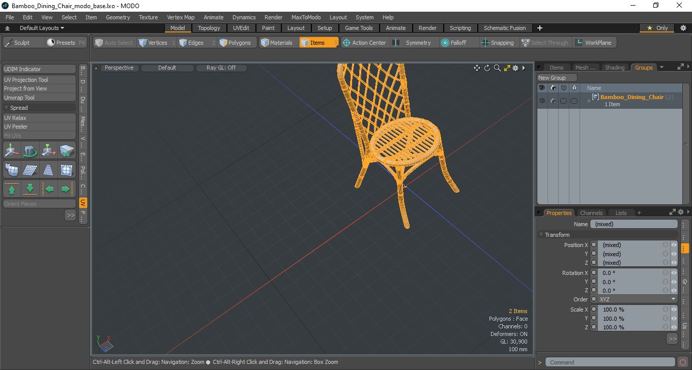 Bamboo Dining Chair 3D model