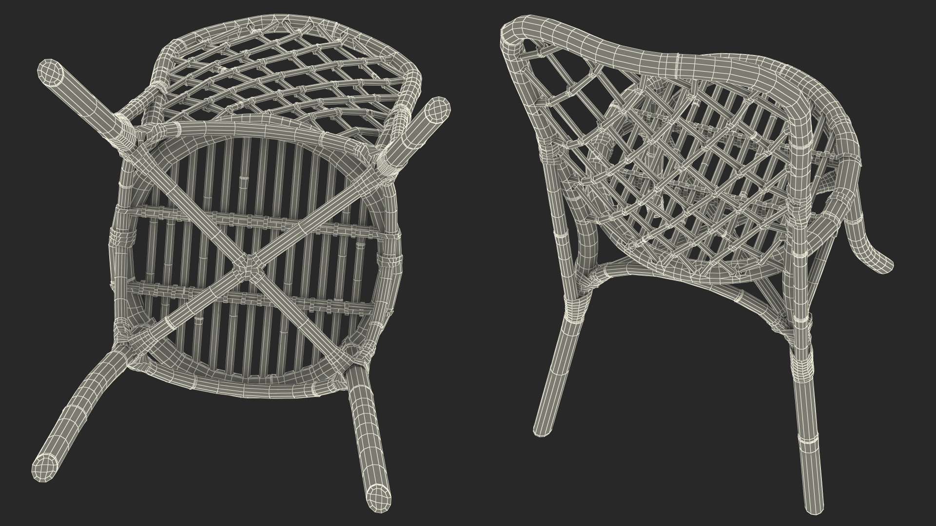 Bamboo Dining Chair 3D model