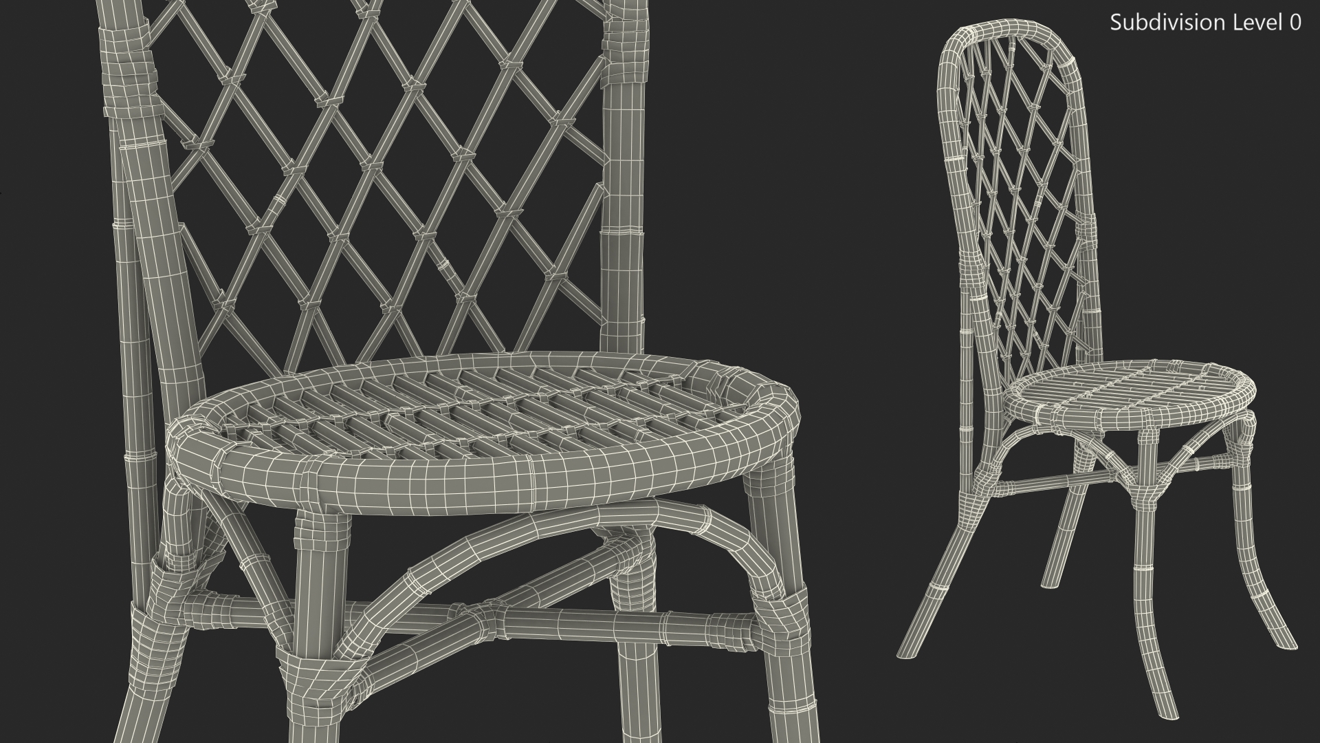 Bamboo Dining Chair 3D model
