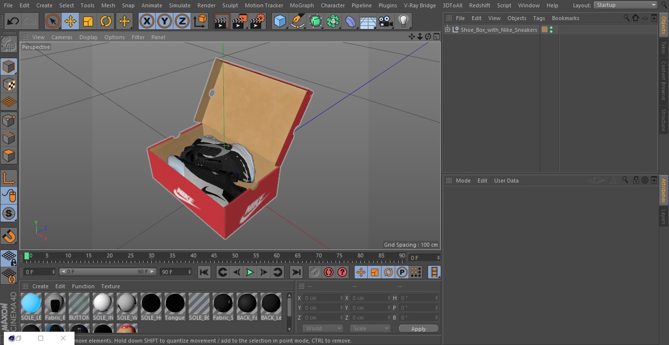 Shoe Box with Nike Sneakers 3D