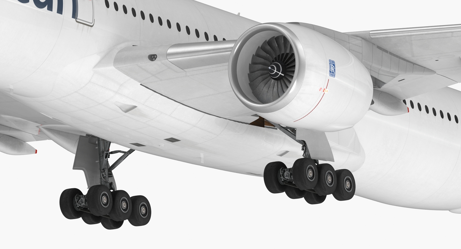 3D Airbus A350 1000 American Airlines Rigged