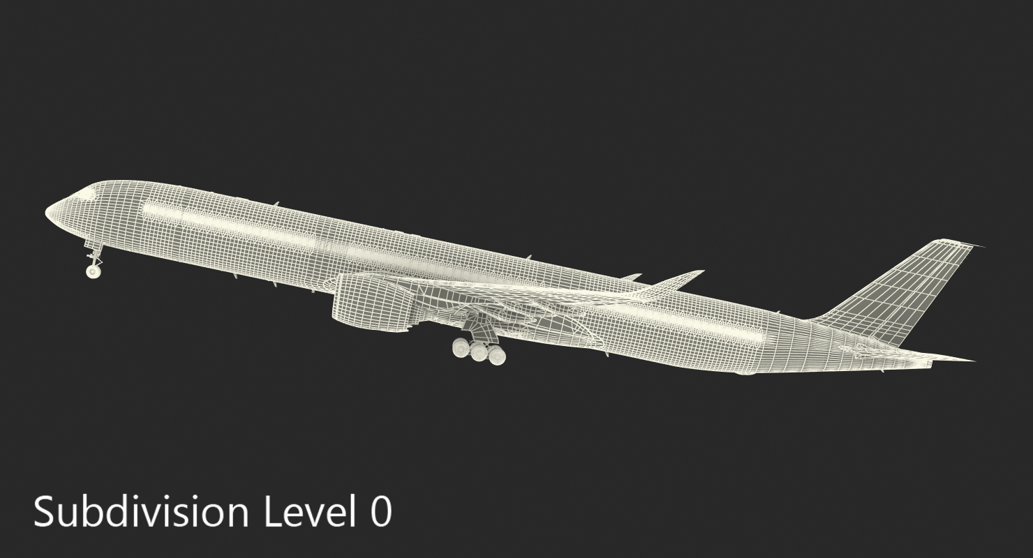 3D Airbus A350 1000 American Airlines Rigged