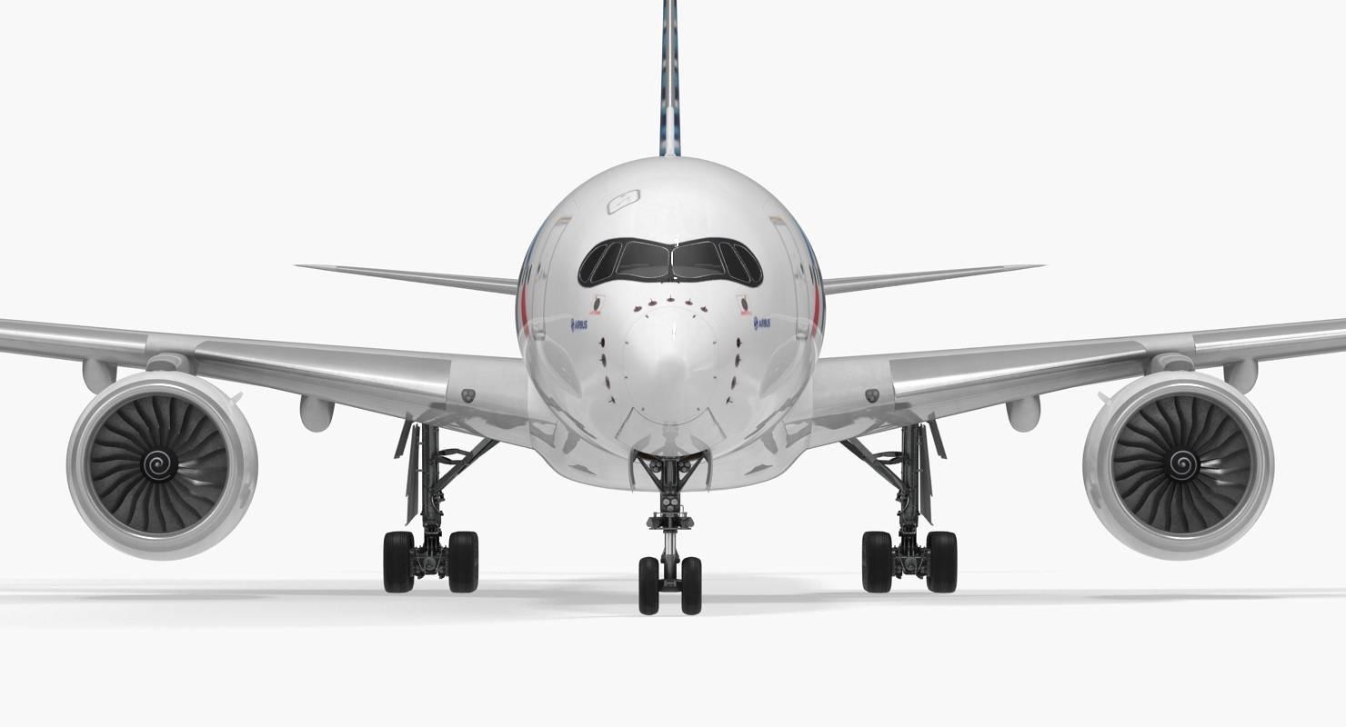 3D Airbus A350 1000 American Airlines Rigged