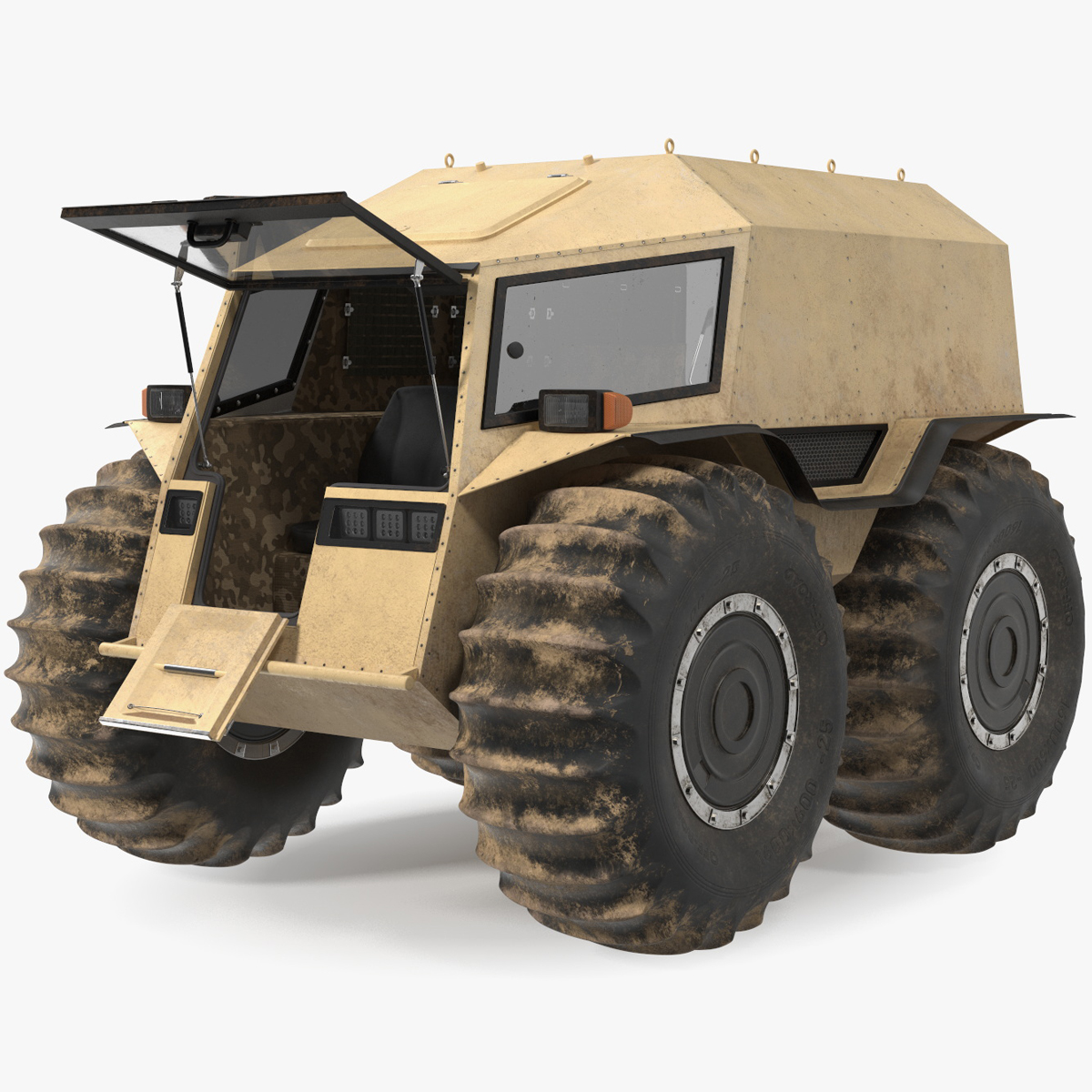 Dirt Off Road Sherp ATV Rigged for Cinema 4D 3D model
