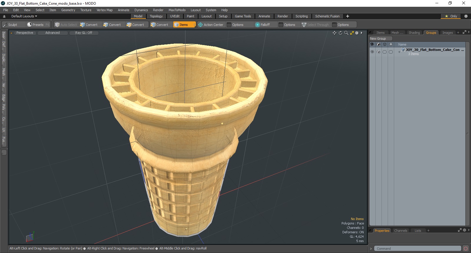 3D JOY 30 Flat Bottom Cake Cone model