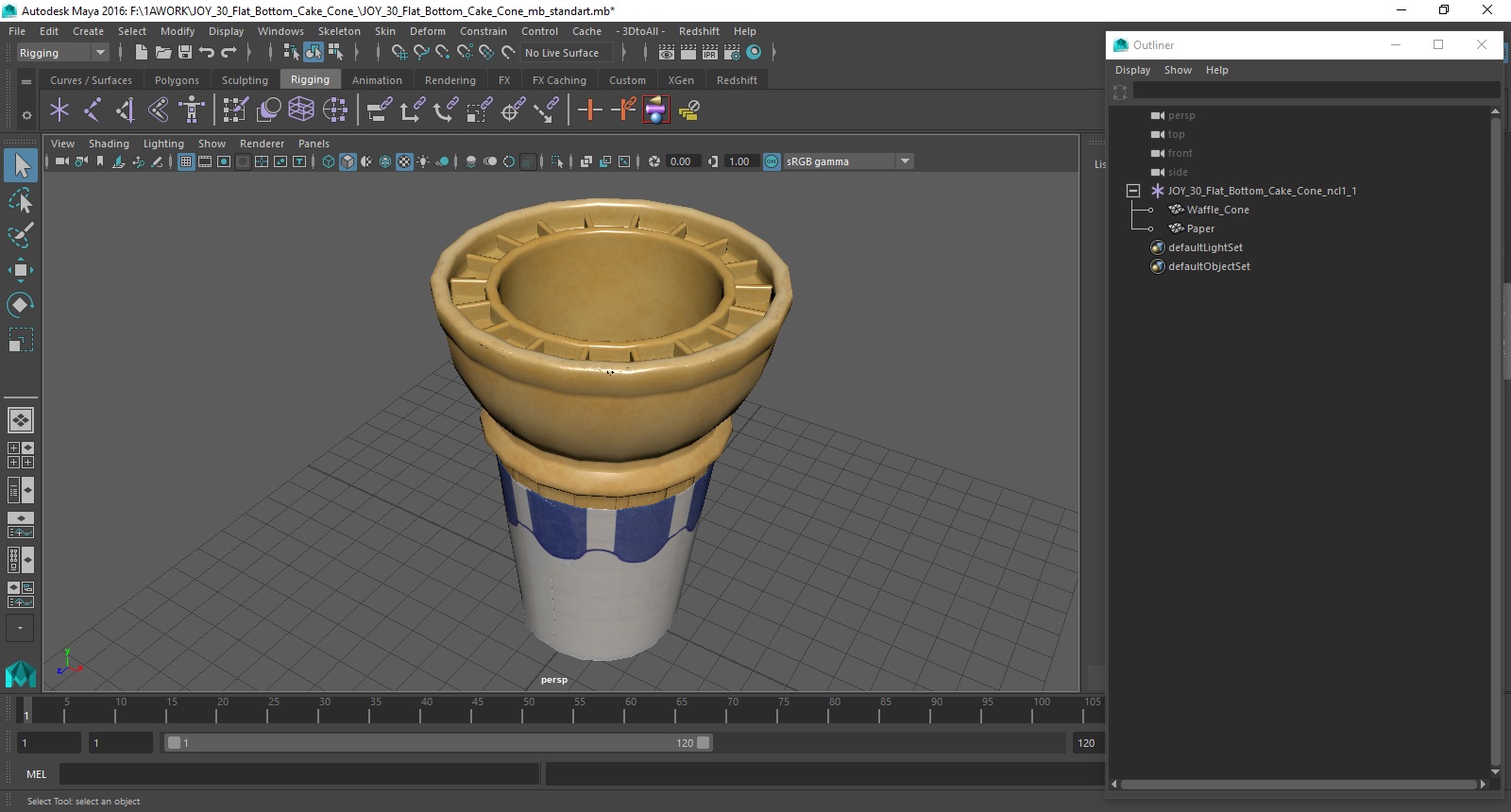 3D JOY 30 Flat Bottom Cake Cone model
