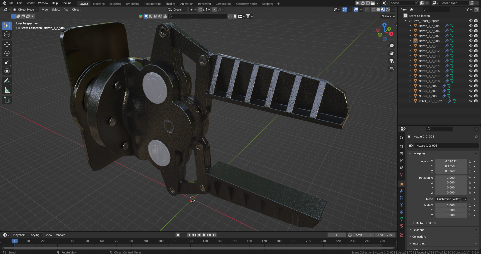3D Two Finger Gripper model