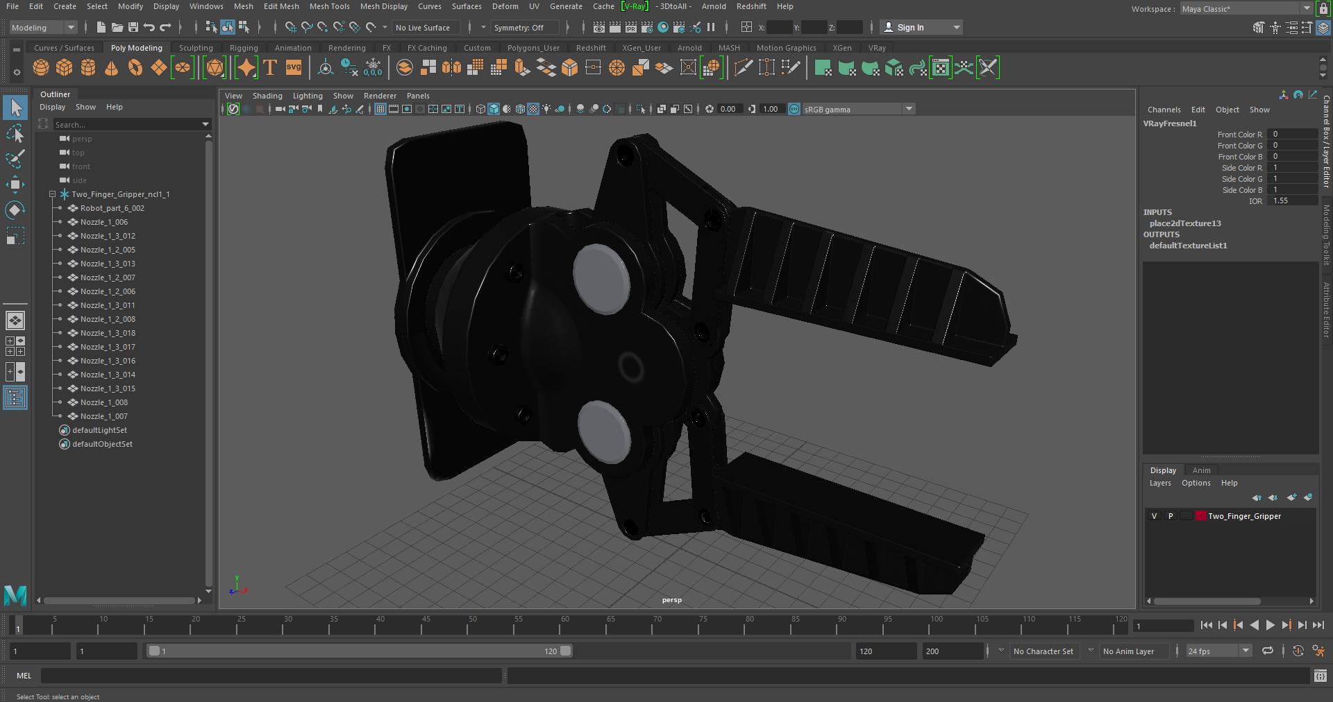 3D Two Finger Gripper model