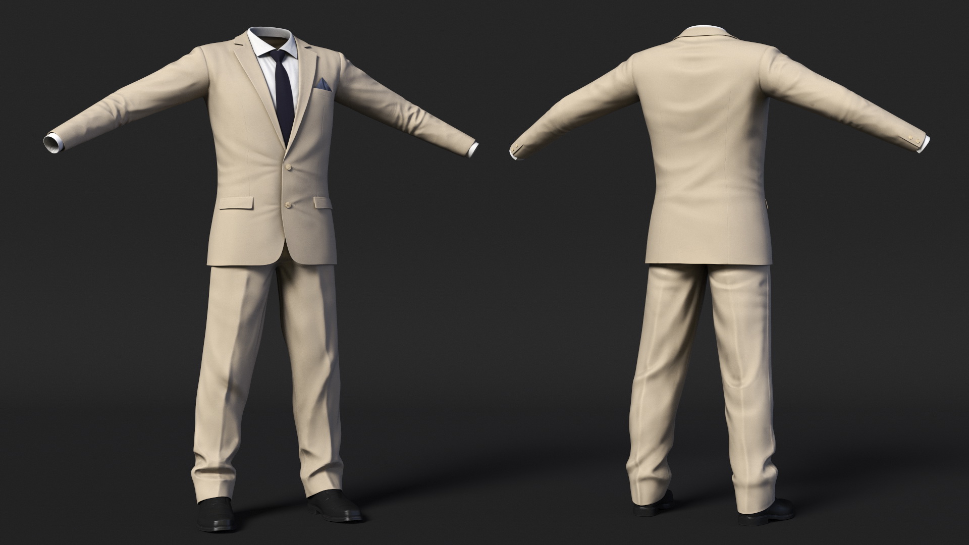 3D Formal Beige Men Suit