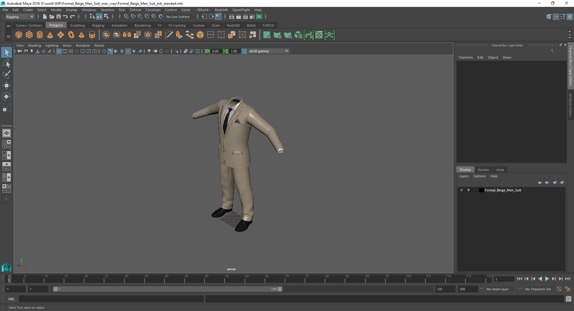 3D Formal Beige Men Suit