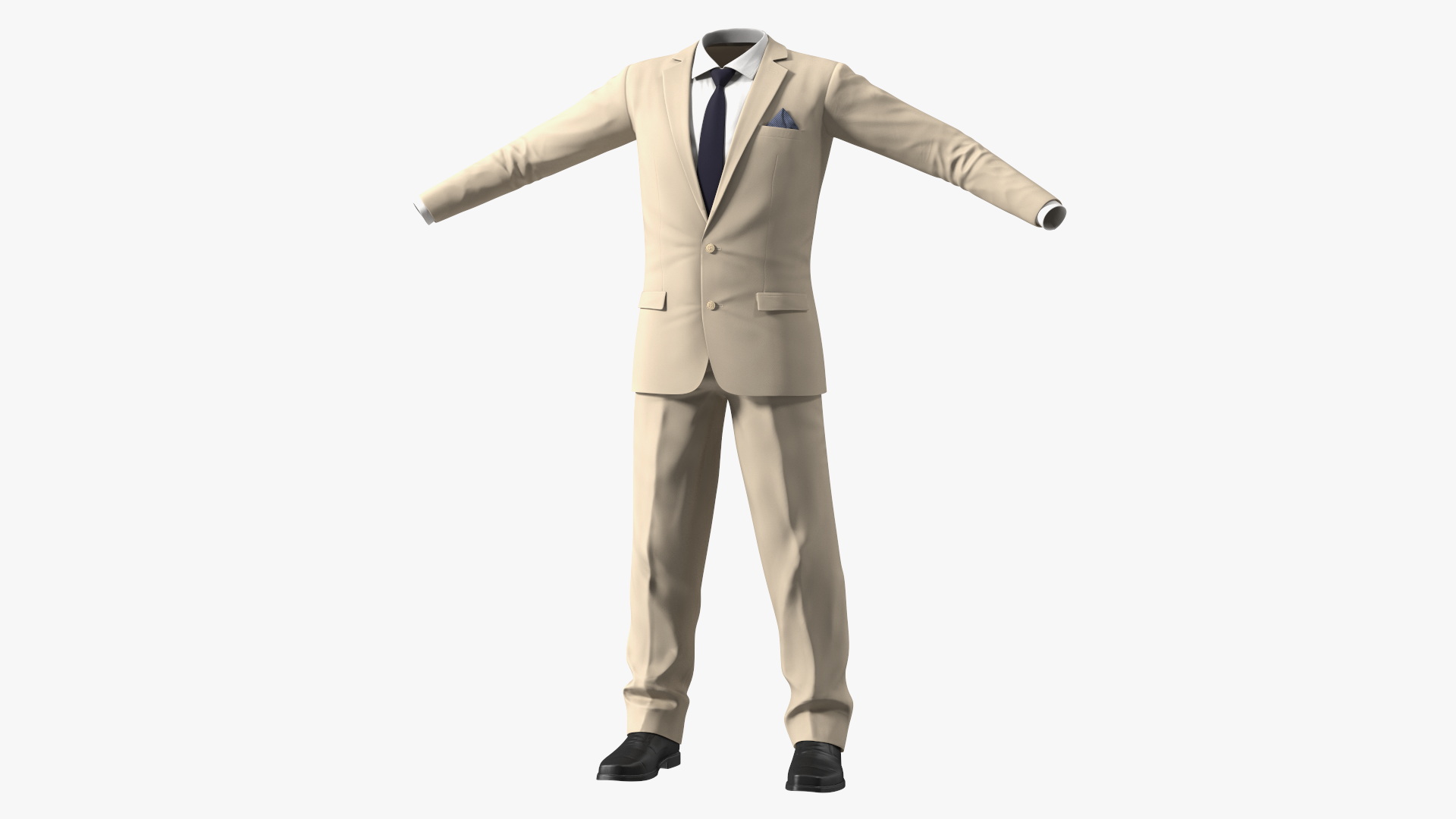 3D Formal Beige Men Suit
