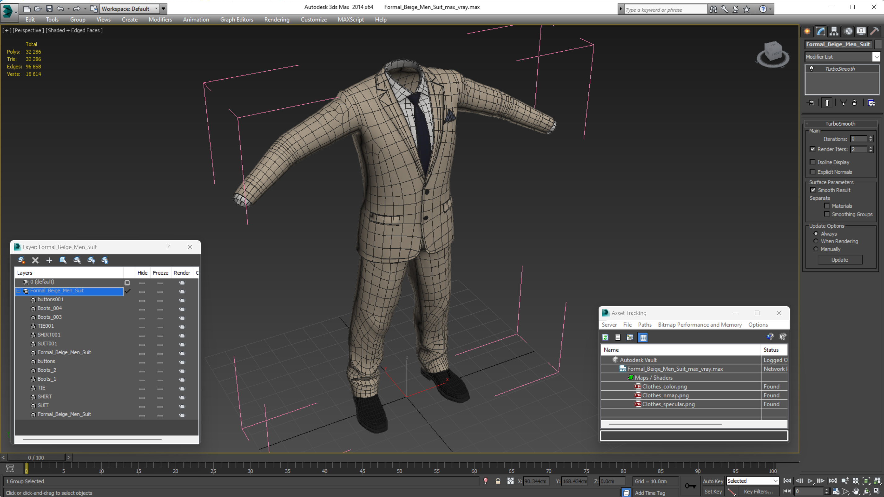 3D Formal Beige Men Suit