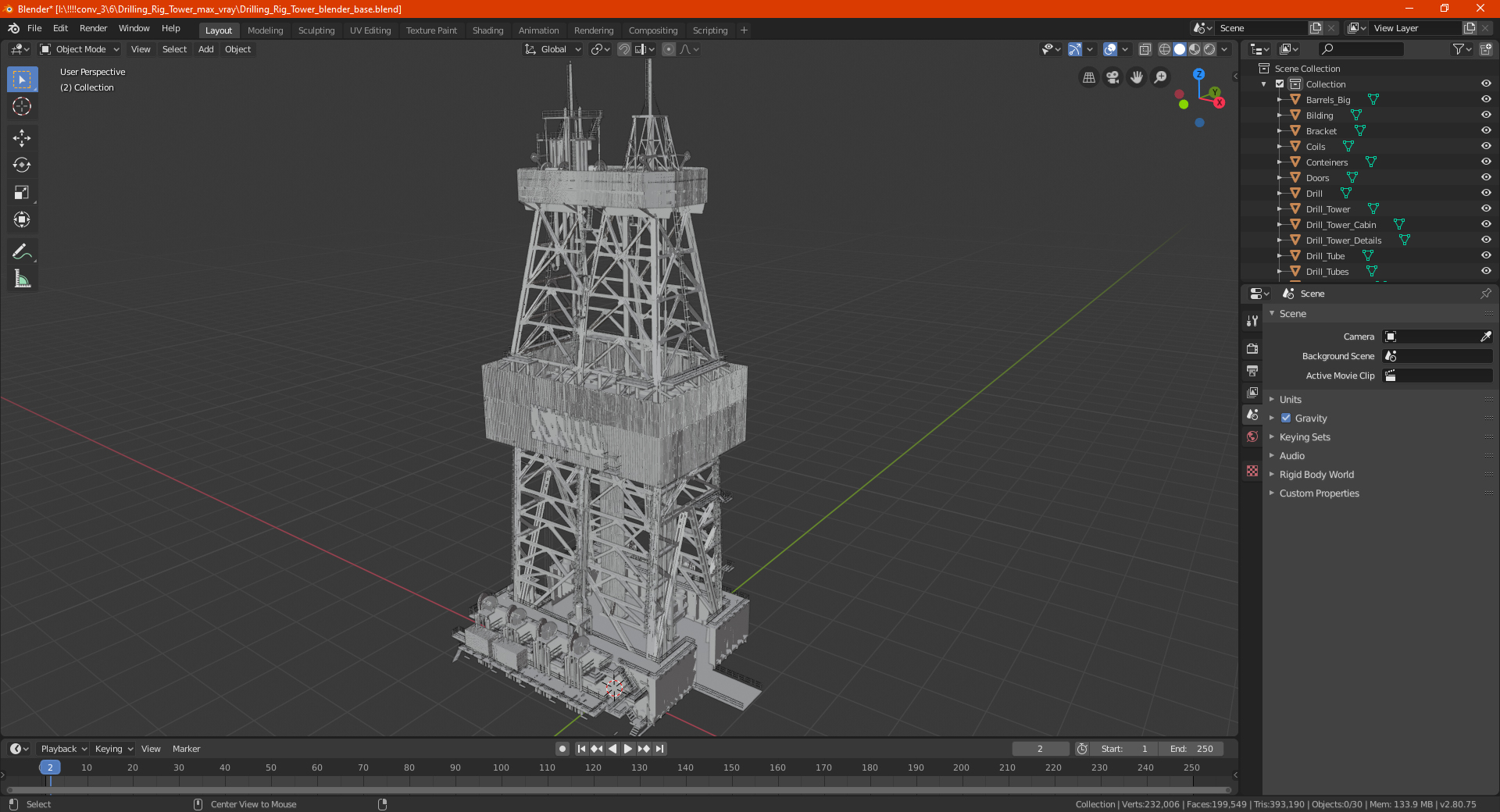 3D Drilling Rig Tower model